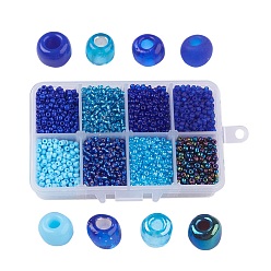 Синий 8/0 стакан бисер, разнообразные, круглые, синие, 3x2 мм, отверстие: 1 мм, о 4200 шт / коробке, упаковочная коробка: 11x7x3 см