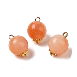 Коралловый Двухцветные акриловые подвески, с медными петлями, круглые, коралл, 16.5x12 мм, отверстие : 1.8 мм