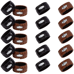 Mixed Color 20Pcs 2 Colors Cowhide Belt Loop Ring, Mixed Color, 25x17~18.5x11.5mm, Inner Diameter: 13.5x20mm, 10pcs/color