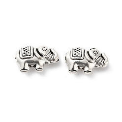 Plata Antigua Abalorios de aleación de estilo tibetano, sin plomo y cadmio, elefante, plata antigua, 8x13x4 mm, agujero: 1 mm, Sobre 854 unidades / 1000 g