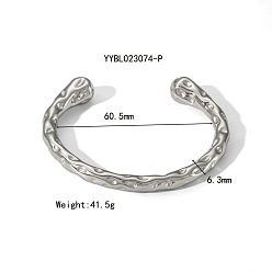 Нержавеющая Сталь Цвет Кованые 304 браслеты-манжеты из нержавеющей стали для женщин, цвет нержавеющей стали, внутренний диаметр: 2-3/8 дюйм (6.05 см)