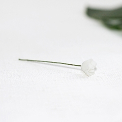 Белый Имитационная модель розы из смолы с железной проволокой, украшение куклы, аксессуары для ролевых игр, белые, 60x9 мм