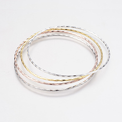 (52) Непрозрачная лаванда Медные буддийские браслеты, текстурированные браслеты, разноцветные, 2-3/8 дюйм (62 мм)