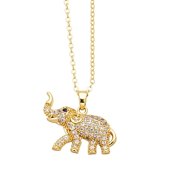 Noir Collier avec pendentif, éléphant, noir, 17.72 pouce (45 cm), pendentif: 19x23 mm