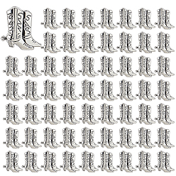 Античное Серебро 80шт. шт. пуговицы из сплава, 1-луночное, ботинки, античное серебро, 16x16x6 мм, отверстие : 2.5 мм