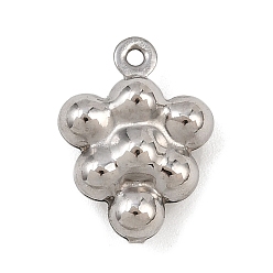 Винограды Фрукты 304 подвески из нержавеющей стали, цвет нержавеющей стали, винограды, 15x11x6 мм, отверстие : 1.2 мм