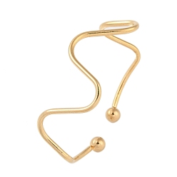 Настоящее золото 18K Ионное покрытие (ip) 304 браслеты-манжеты неправильной формы из нержавеющей стали с открытыми манжетами, браслеты с крутящим моментом для женщин, реальный 18 k позолоченный, внутренний диаметр: 2-1/2 дюйм (6.3 см), 27 мм