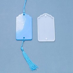 Auspicious Cloud Pattern DIY Connecter Charm Silicone Molds, Resin Casting Molds, White, Rectangle, Auspicious Cloud Pattern, 102x57x7mm, Hole: 5mm, Inner Diameter: 52x97.5mm