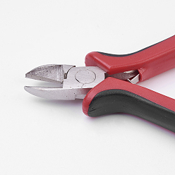 Red DIY Jewelry Tool Sets, Ferronickel Side Cutting Pliers, Chain Nose Pliers and Round Nose Pliers, Red, 115~130x55~60mm