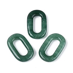 Зеленый Авантюрин Естественный зеленый авантюрин подвески, подвески овальные, 38.5~40x24~25.5x5.5~7 мм, внутренний диаметр: 25~25.5x10~10.5 мм
