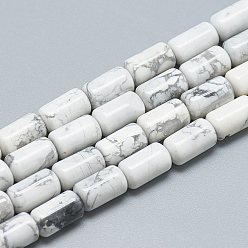 Говлит Естественно Howlite шарик нити, колонка, 10~11x6 мм, отверстие : 1 мм, около 40 шт / нитка, 15.7 дюйм