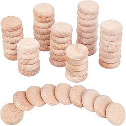 BurlyWood Beech Wooden Round Pieces, DIY Accessories, BurlyWood, 25x8mm