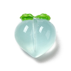 Небесно-голубой Светящиеся полупрозрачные кабошоны из смолы, персик, голубой, 17.5x16x12.5 мм