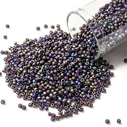 (166CF) Transparent AB Frost Amethyst Toho runde Rocailles, japanische Rocailles, (166 cf) transparenter Ab-Frost-Amethyst, 11/0, 2.2 mm, Bohrung: 0.8 mm, ca. 50000 Stk. / Pfund