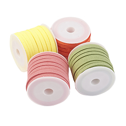 (52) Непрозрачная лаванда Шнуры из искусственной замши, искусственная замшевая кружева, разноцветные, 5x1.5 мм, около 5.46 ярдов (5 м) / рулон, 4 рулонов / набор