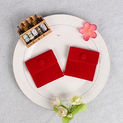 (123L) Белый крем непрозрачный блеск Квадратные бархатные мешочки для украшений, подарочные пакеты для ювелирных изделий с кнопкой, для кольца, ожерелья, серьги, браслета, огнеупорный кирпич, 7x7 см