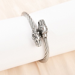 Leopard 304 браслеты из нержавеющей стали для мужчин и женщин, леопард, внутренний диаметр: 2 дюйм (5.15 см)