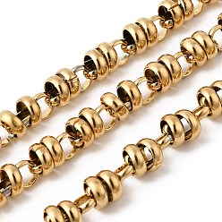 Real 20K Gold Plated 304 плоские круглозвенные цепи из нержавеющей стали, несварные, с катушкой, ионное покрытие (ip), реальный 20 k позолоченный, 9x8 мм