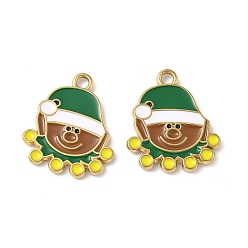 Gnome 304 нержавеющей стальной эмали подвески, прелести рождественской тематики, ионное покрытие (ip), реальный 18 k позолоченный, гном, 22x19x2 мм, отверстие : 2 мм