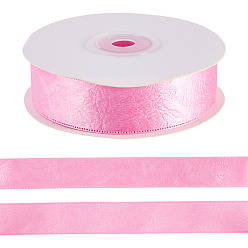 Бледно-Розовый 1 рулон полиэстеровой ленты из искусственной кожи, для аксессуара одежды, розовый жемчуг, 1 дюйм (25 мм), около 20.00 ярдов (18.29 м) / комплект