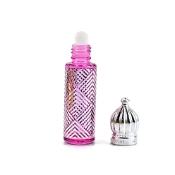 Ярко-Розовый Стеклянные бутылки с роликовыми шариками, многоразовая бутылка эфирного масла, для личной гигиены, ярко-розовый, 2x7.85 см