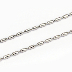 Stainless Steel Color Tarnish Resistant 304 Stainless Steel Ball Chains, Stainless Steel Color, 1.5mm