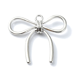 Платина Подвески из сплава, бантом, платина, 32x35.5x6 мм, отверстие : 3 мм
