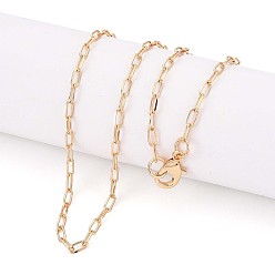 Настоящее золото 18K Латунные скрепки, изготовление колье из вытянутой удлиненной кабельной цепочки, с карабин-лобстерами , реальный 18 k позолоченный, 24.01 дюйм (61 см) в длину, ссылка: 5x2x0.7 mm, Перейти кольцо: 4x1 мм