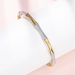 Золотой & Цвет Нержавеющей Стали 304 из нержавеющей стали манжеты браслеты, бамбуковые браслеты для женщин, ионное покрытие (ip), золотые и нержавеющая сталь цвет, 1/4 дюйм (0.5 см), внутренний диаметр: 2-3/8 дюйм (6 см)