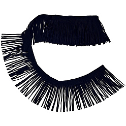 Черный 1лента из замшевой ткани с кисточками, для аксессуаров для одежды, украшение подарка, чёрные, 3-3/4 дюйм (95 мм), около 2.19 ярдов (2 м) / комплект