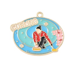 Другие Подвески из спортивного сплава с эмалью, золотые, вьющийся, 26.5x29x1 мм, отверстие : 2 мм