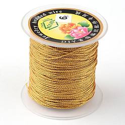 Gold Round Metallic Thread, Embroidery Thread, 6-Ply, Gold, 0.6mm, about 87.48 yards(80m)/roll