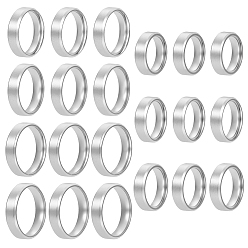 Нержавеющая Сталь Цвет 21 шт. 7 стили перстней из нержавеющей стали для женщин, цвет нержавеющей стали, внутренний диаметр: 16~22 мм, 3 шт / стиль