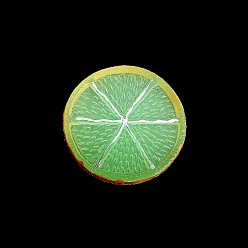 Оранжевый Украшение для витрины из светящейся смолы в виде кусочков фруктов, для украшения рабочего стола домашнего офиса, светится в темноте, оранжевые, 40.5x6 мм