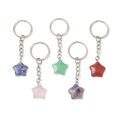 Звезда Брелки с драгоценными камнями, с железными разрезными брелоками, с бордюрами, звезда, 76~78 мм