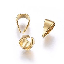 Golden Ion Plating(IP) 304 Stainless Steel Snap on Bails, Golden, 6x4x3mm, Inner: 5x3mm
