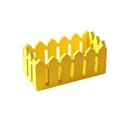 Желтый Мини модель деревянного забора, аксессуары для кукольного домика с микро-ландшафтом, притворяясь опорными украшениями, желтые, 50x25x22 мм