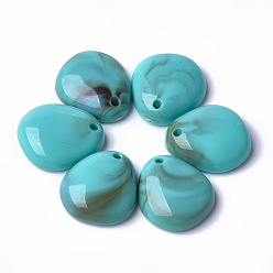 Темно-бирюзовый Акриловые подвески, Стиль имитация драгоценных камней, слеза, темные бирюзовый, 20x18x6 мм, Отверстие : 2 мм , около 312 шт / 500 г