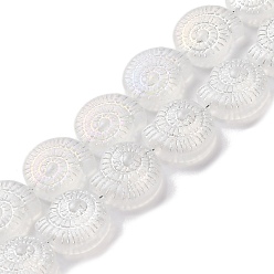 Прозрачный АВ Стеклянные бусины с гальваническим покрытием , с покрытием AB цвета, улитка, ясно AB, 12.5x11.5x4.5 мм, отверстие : 1 мм, около 50 шт / нитка, 24.41 дюйм (62 см)