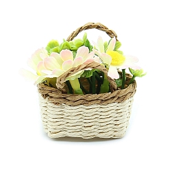 Pink Миниатюрные украшения из ткани, аксессуары для домашнего кукольного домика с микро-ландшафтом, притворяясь опорными украшениями, цветок, розовые, 50x50x55 мм