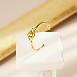 Настоящее золото 18K Кольца-манжеты из нержавеющей стали со стразами для женщин, планета, реальный 18 k позолоченный