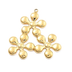 Настоящее золото 18K 304 подвески из нержавеющей стали, цветочный шарм, вакуумное покрытие pvd, реальный 18 k позолоченный, 31x30x2 мм, отверстие : 1.6 мм