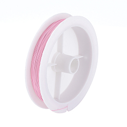 Pink Tiger Tail Wire, Nylon-coated Stainless Steel Wire, Pink, 0.38mm, about 164.04 Feet(50m)/roll