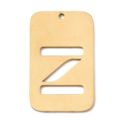 Letter Z 304 подвески из нержавеющей стали, прямоугольник с буквой, ионное покрытие (ip), реальный 18 k позолоченный, Письмо Z, 33x20x1.5 мм, отверстие : 1.8 мм