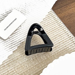 Черный Пластиковые зажимы когтя волос, аксессуары для волос для женщин и девочек, треугольные, чёрные, 55x51 мм