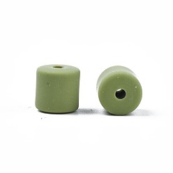 Yellow Green Handmade Polymer Clay Beads Strands, for DIY Jewelry Crafts Supplies, Flat Round, Yellow Green, 6.5x6mm, Hole: 1.2mm, about 61pcs/strand, 15.75 inch(40cm)