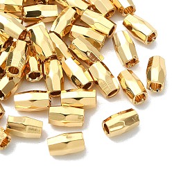 Real 18K Gold Plated SHEGRACE Brass Beads, Cadmium Free & Nickel Free & Lead Free, Barrel, Faceted, Real 18K Gold Plated, 3x3x5mm, Hole: 1.5mm