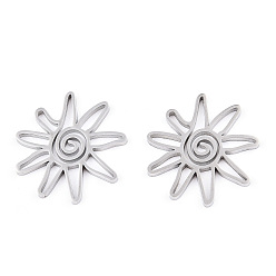 Нержавеющая Сталь Цвет Не тускнеющие 304 подвески из нержавеющей стали, лазерная резка, очарование солнца, цвет нержавеющей стали, 19.5x21x1.5 мм, отверстие : 1.2~1.5 мм