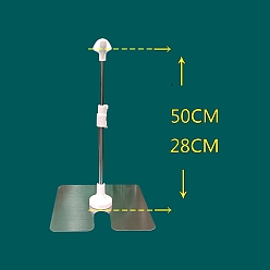 Stainless Steel Color Non-Tarnish Stainless Steel Adjustable Craft Doll Displays Holder, Stainless Steel Color, 28.8~50x13.5x13.5cm
