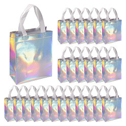 Разноцветный Сумки-шопперы из нетканого материала с лазерной обработкой, многоразовые транспортные пакеты с ручками, прямоугольные, красочный, 30.4x20.1x0.35 см, развернуть: 20x10x25.3 см